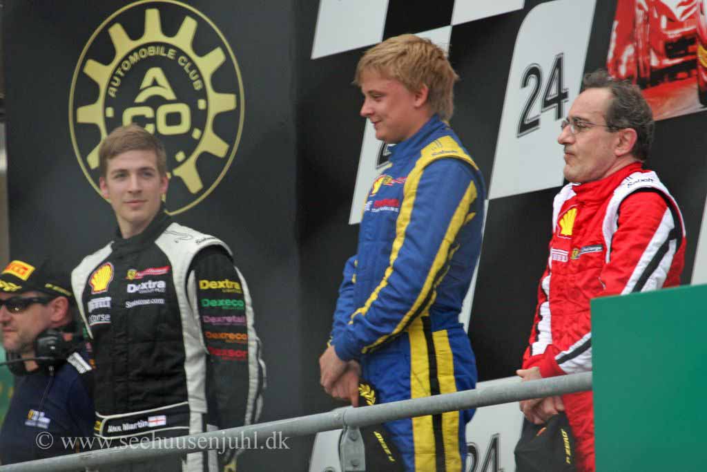 Ferrari Challenge Trofeo Pirelli. 2 Alexander Martin, 1 Sergey Chukanov, 3 Benedetto Marti