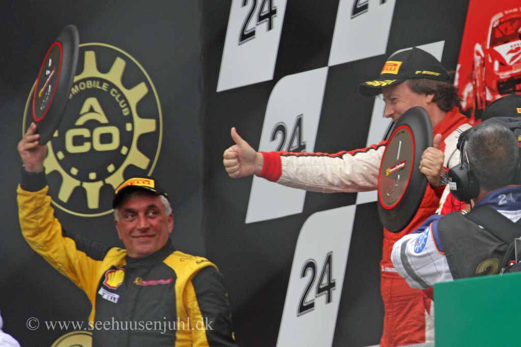 Ferrari Challenge Trofeo Shell. 2. Vincenzo Sauto, 1. Dirk Adamski, 3 Fons Scheltema