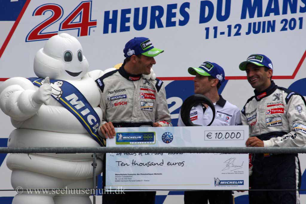 Winner of the Michelin Green X Challenge: Alexander Wurtz, Anthony Davidson, Marc Gene